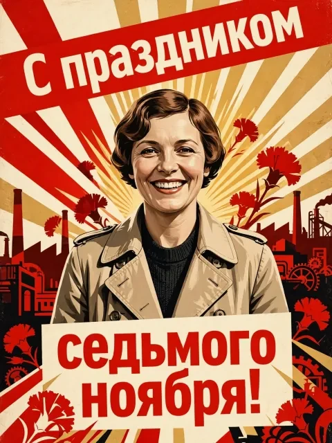 Пример открытки в дизайне «Авангард и конструктивизм»