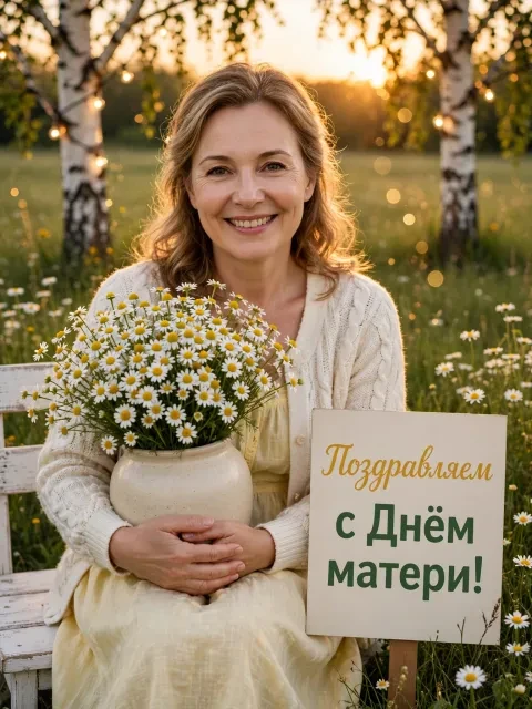 В примере на открытке напечатаны поздравление и имя.