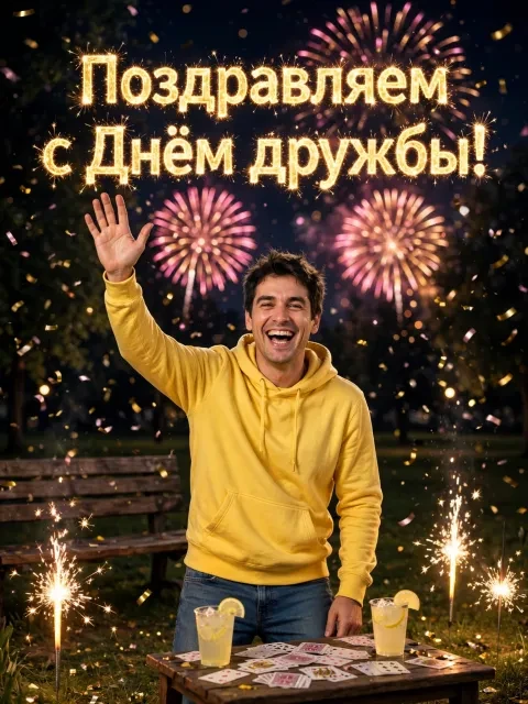 Выбрать дизайн «Дружеский салют в парке»