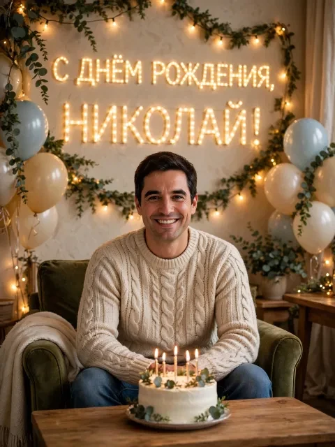 Выбрать дизайн «Мужчина с гирляндами»
