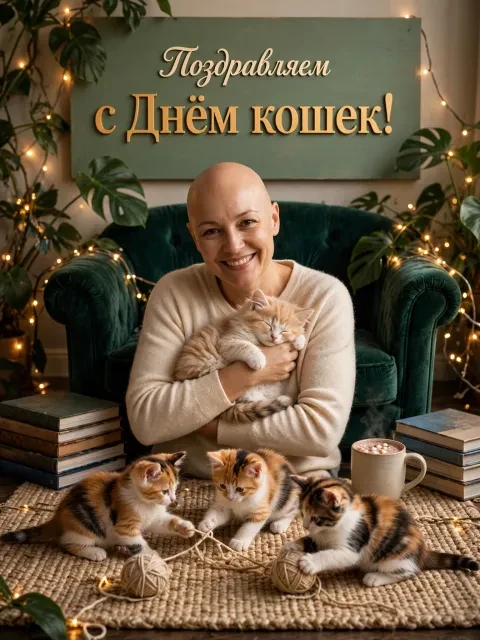 В примере на открытке напечатаны поздравление и имя.
