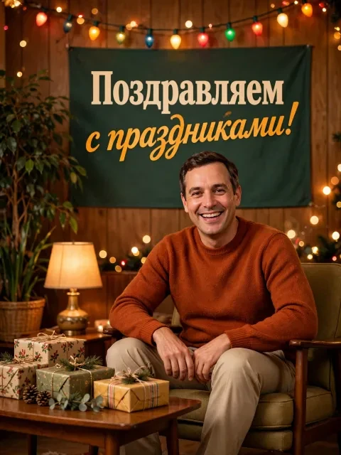 Выбрать дизайн «Уютная ретро-гостиная с фикусом»