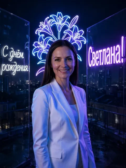 Выбрать дизайн «Лилии в неоне»