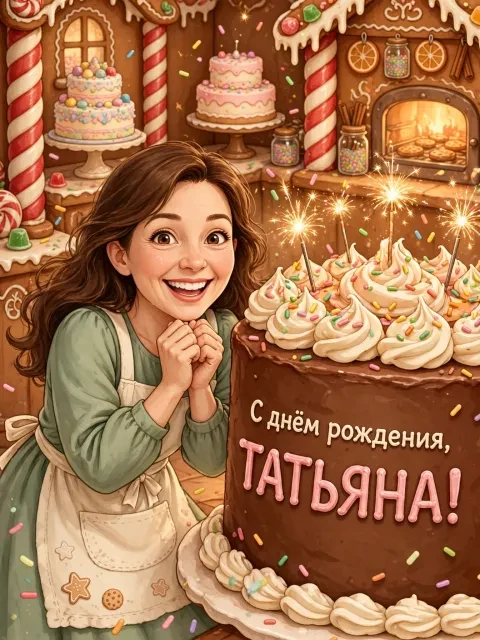 Выбрать дизайн «Пряничная сказка с тортом»