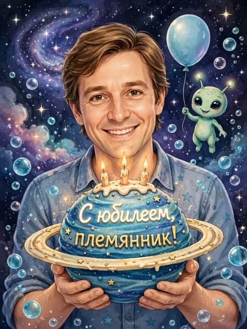 Выбрать дизайн «Космический торт»