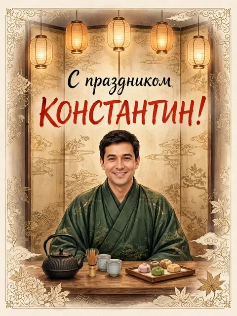 Выбрать дизайн «Чайная церемония с фонарями»