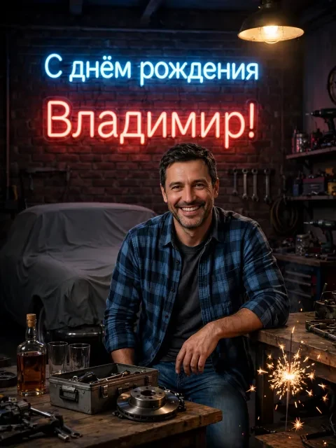 Выбрать дизайн «Гараж с неоном»