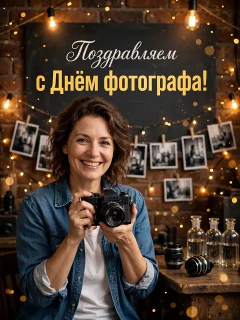 В примере на открытке напечатаны поздравление и имя.