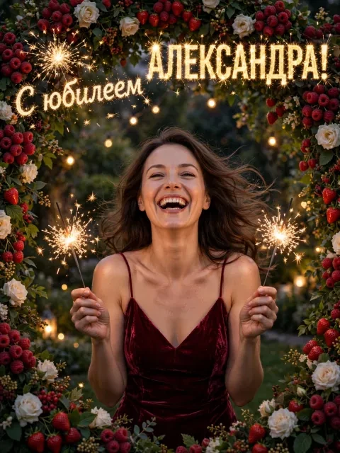 Выбрать дизайн «Ягодная арка и бенгальские огни»