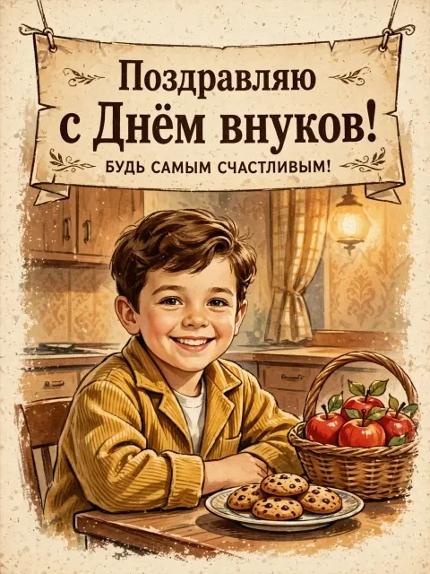 Ретро-открытка с пирогами