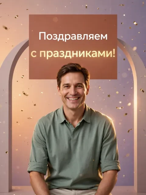 Закатный градиент и конфетти
