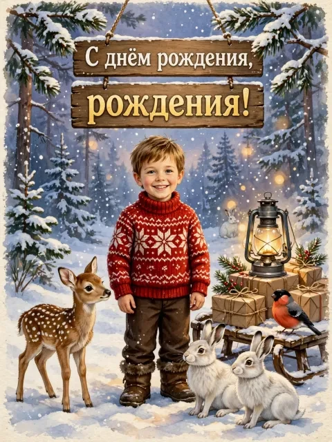 Выбрать дизайн «Зимняя лесная сказка»