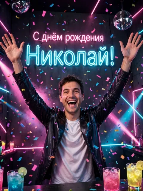 Выбрать дизайн «Неоновая вечеринка»