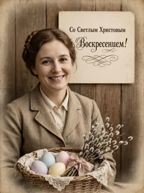 Винтажная пасхальная открытка