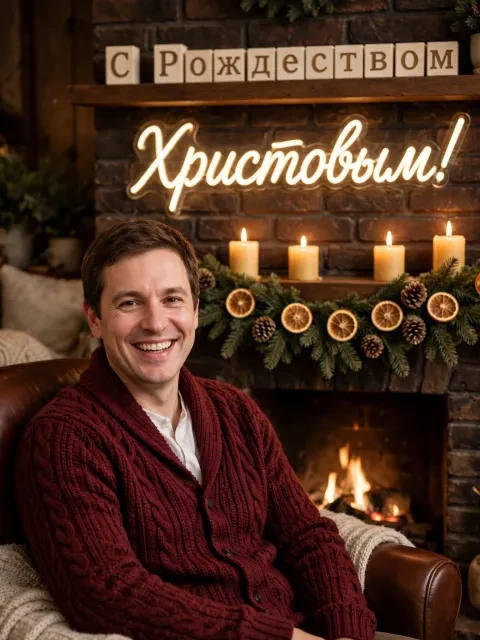 Выбрать дизайн «Уютный камин в кругу друзей»