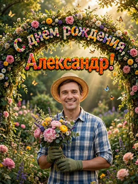 Выбрать дизайн «Персонаж с цветами»