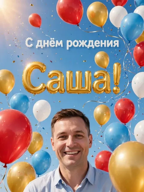 В примере на открытке напечатаны поздравление и имя.