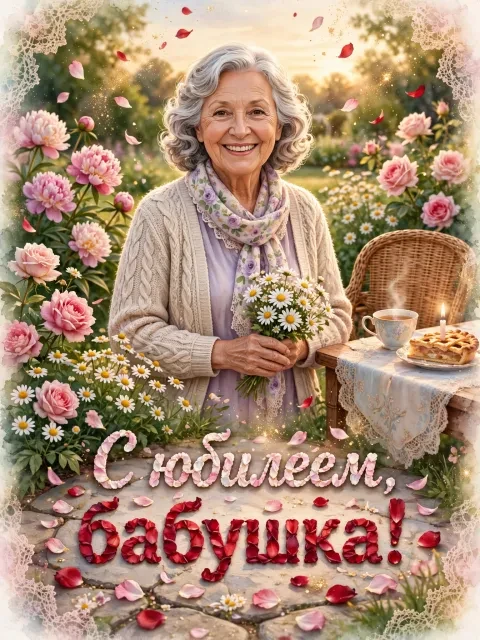 Пример открытки в дизайне «Сад с признанием»
