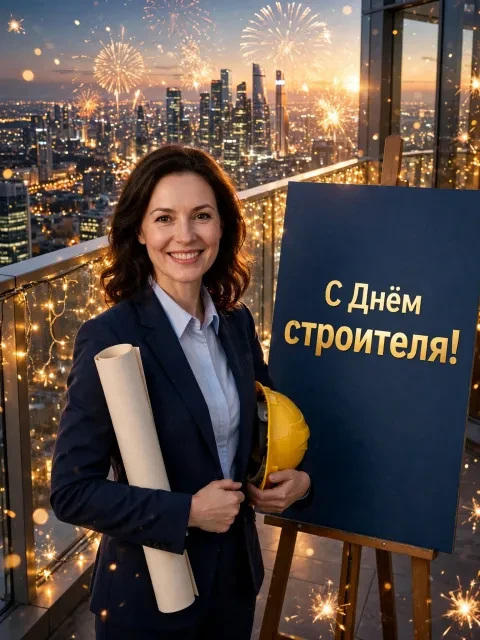 В примере на открытке напечатаны поздравление и имя.