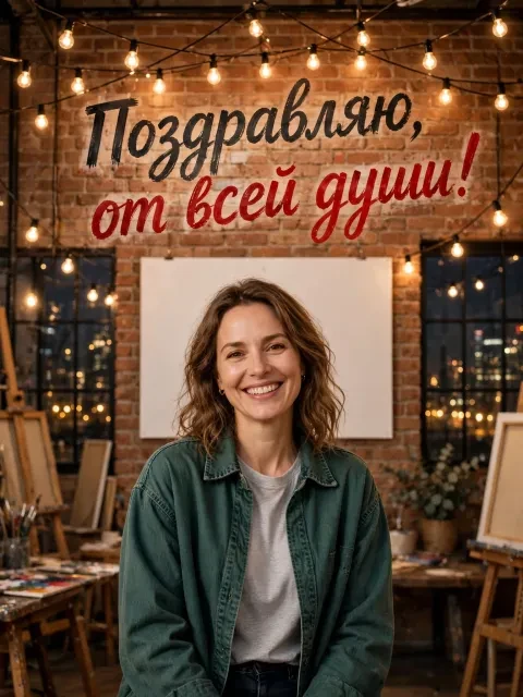 Выбрать дизайн «Арт-лофт с гирляндами»