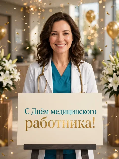 В примере на открытке напечатаны поздравление и имя.