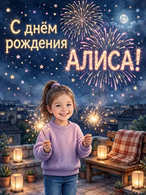 Выбрать дизайн «Ночное небо с фейерверком»