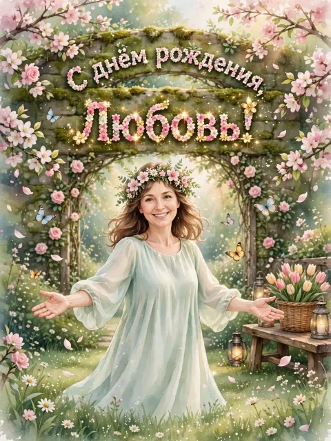 Выбрать дизайн «Весенний сад и бабочки»