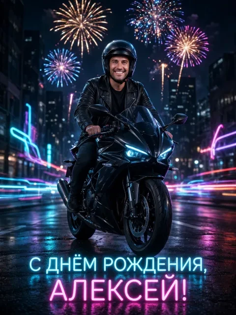 Выбрать дизайн «Мотоцикл и ночь»