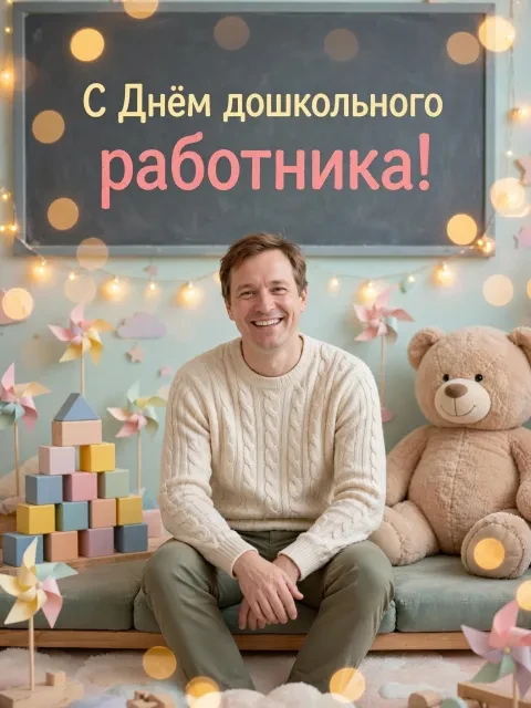 Пример открытки в дизайне «Сказочная игровая комната»
