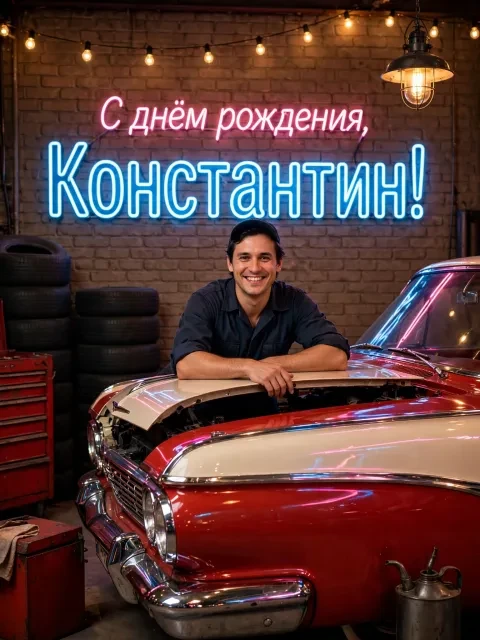 Выбрать дизайн «Гараж и ретро-авто»