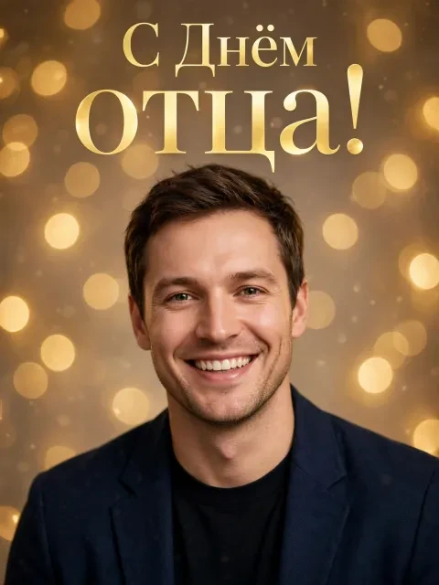 Пример открытки в дизайне «Обложка журнала «Отец года»»