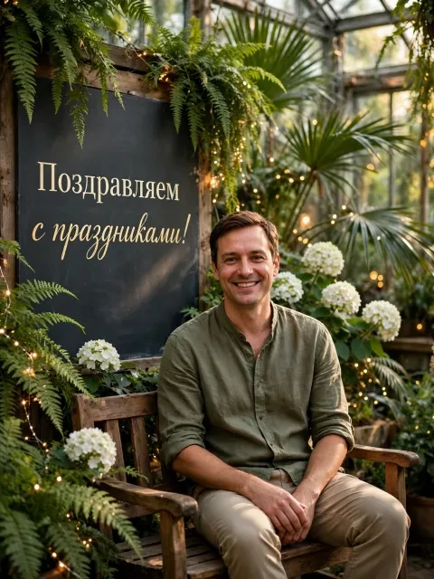 Выбрать дизайн «Праздник в цветущей оранжерее»