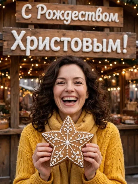 Выбрать дизайн «Рождественская ярмарка с пряничной звездой»