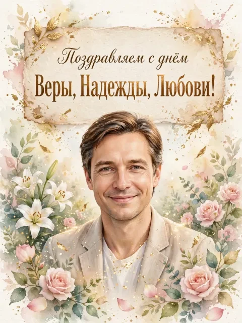 Акварельный сад с белыми лилиями