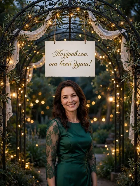 Пример открытки в дизайне «Кружевная арка»
