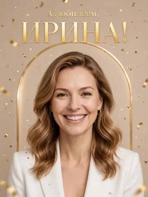 Пример открытки в дизайне «Обложка юбилейного журнала»