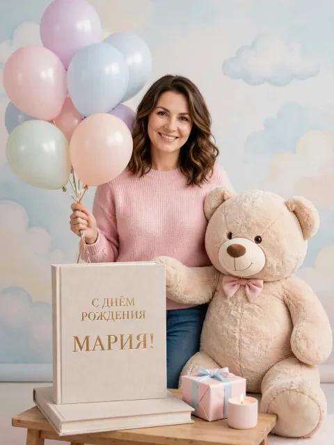 Выбрать дизайн «Медвежонок с шариками»