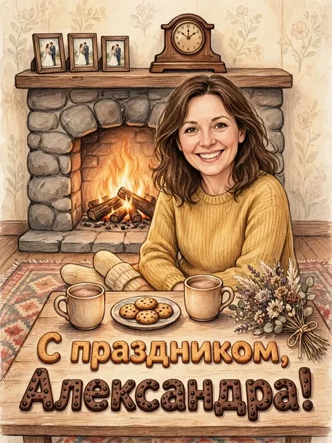 Выбрать дизайн «Первый месяц у камина»