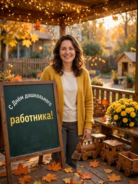В примере на открытке напечатаны поздравление и имя.
