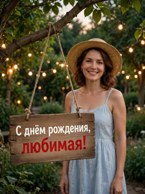 Выбрать дизайн «Сад и гирлянды»