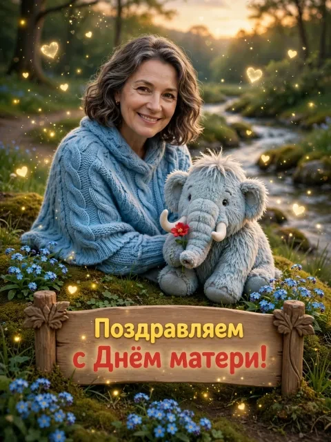 Пример открытки в дизайне «Сказка для мамы»