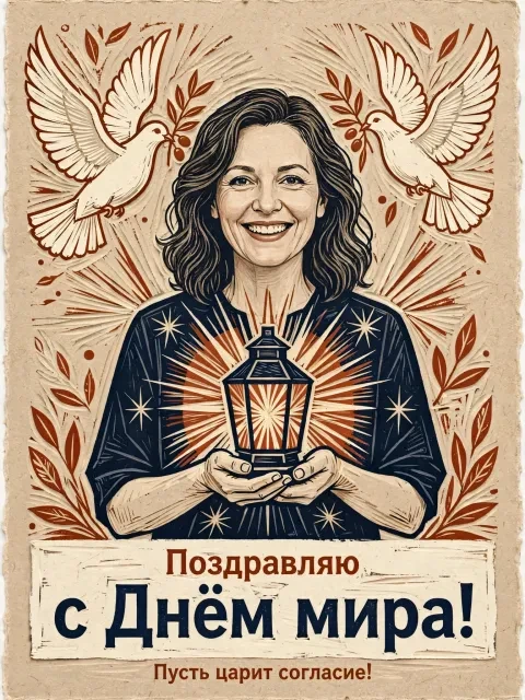 Графическая линогравюра единства