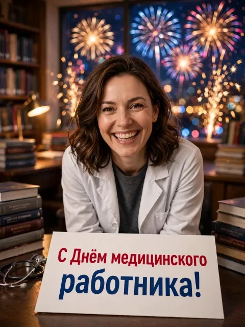 Пример открытки в дизайне «Посвящение в медики»