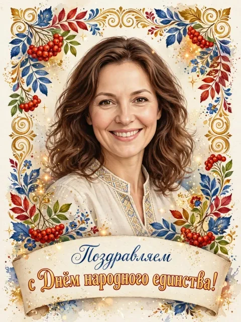 Выбрать дизайн «Русские узоры и акварель»