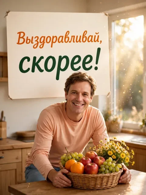 Пример открытки в дизайне «Солнечный букет витаминов»