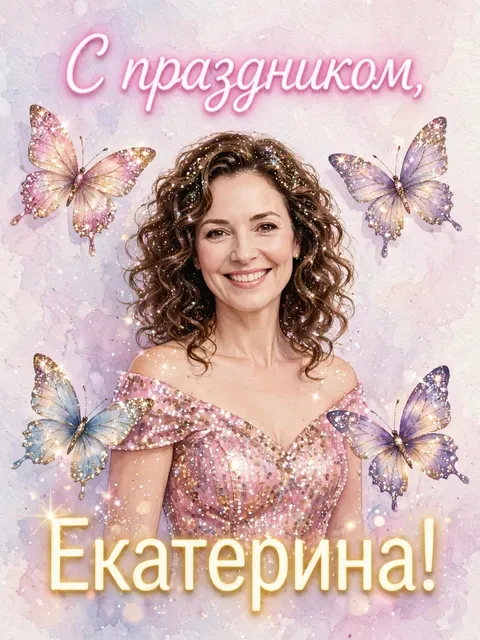 Выбрать дизайн «Бабочки и блёстки»
