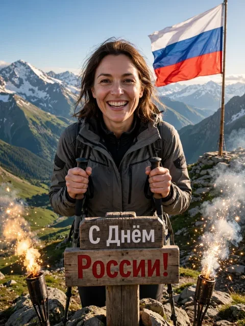 Выбрать дизайн «Флаг на горной вершине»