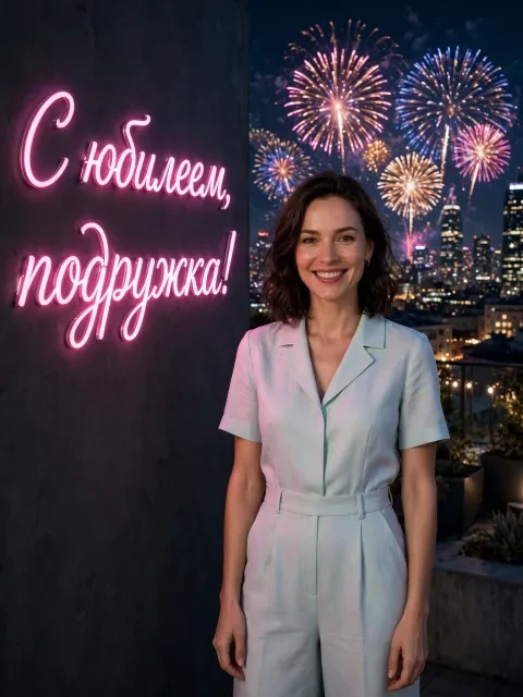 Выбрать дизайн «Неоновый юбилей»
