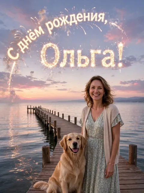Пример открытки в дизайне «Пейзаж с салютом над морем»
