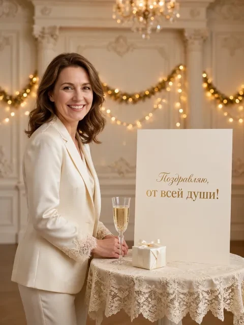 Пример открытки в дизайне «Кружевной вечер»